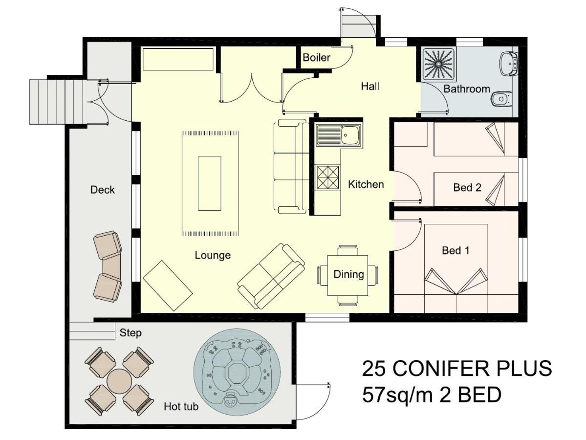 Minnigaff Conifer Lodge 25 With Hot Tub Newton Stewart מראה חיצוני תמונה